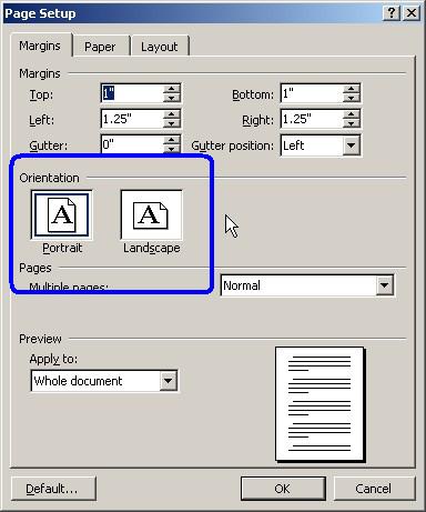 get page numbers to print portrait but in a landscape for word 2017 mac